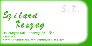 szilard keszeg business card