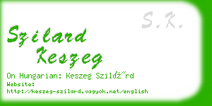 szilard keszeg business card